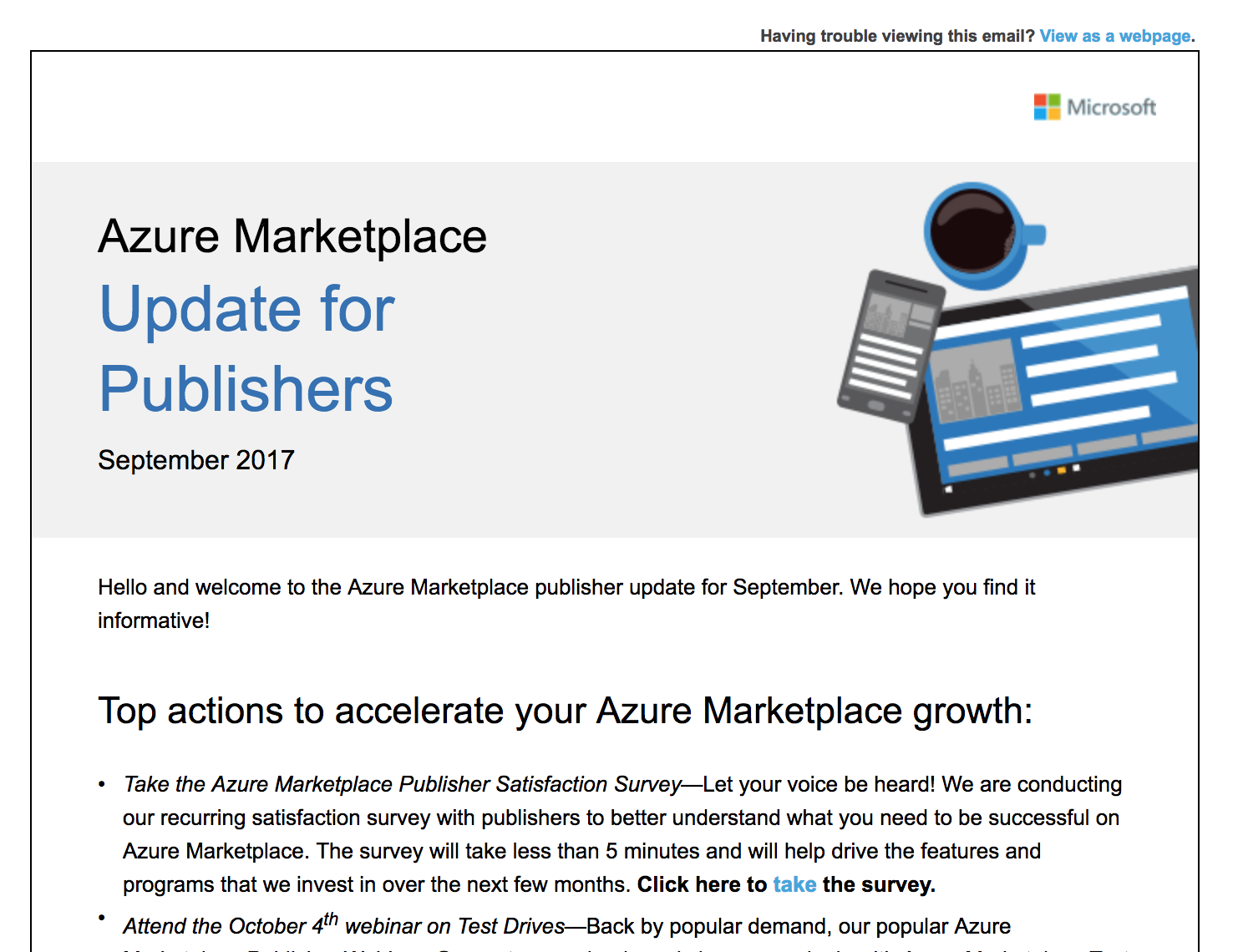 Azure Newsletter Email